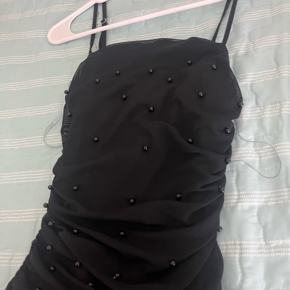 Elegant Black Beaded Dress